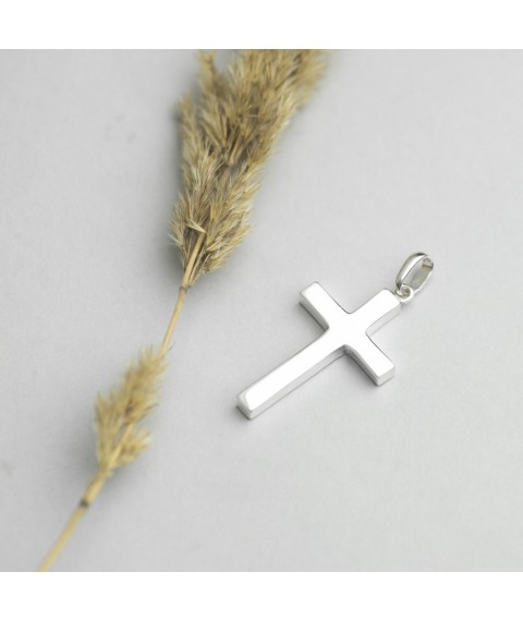 Handmade silver cross "Minimalism" 132750 Onyx