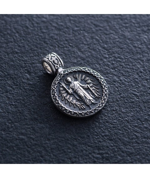 Silver amulet "Guardian Angel. Prayer" 132963 Onyx