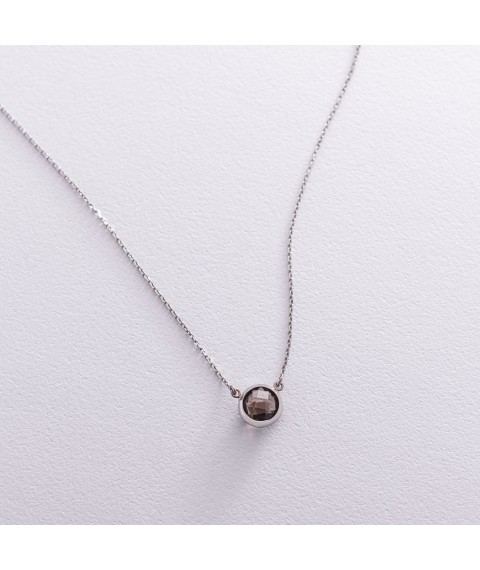 Silver necklace with smoky topaz 18846 Onyx 40