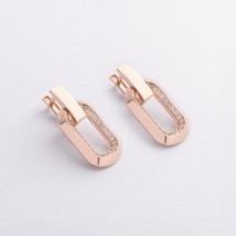 Серьги в красном золоте (фианиты) с09291 Онікс