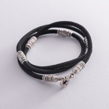 Silk cord with silver clasp Ш0033-4в/д4 Onix 50