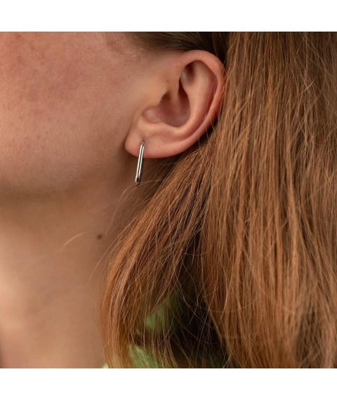 Earrings "Kirsten" in white gold s08924 Onyx