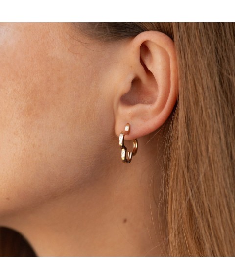 Earrings "Clover" in red gold s06972 Onyx