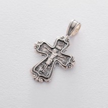 Срібний православний хрест (чорніння) 132401 Онікс