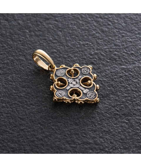 Silver cross with gold plated 131801 Onyx