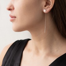 Gold earrings-broaches (cubic zirconia) s06769 Onyx