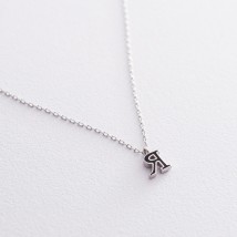 Серебряное колье с буквой Я 18971ч Онікс  45