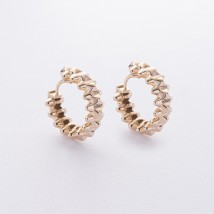 Серьги - кольца "Gemma" в желтом золоте с08254 Онікс