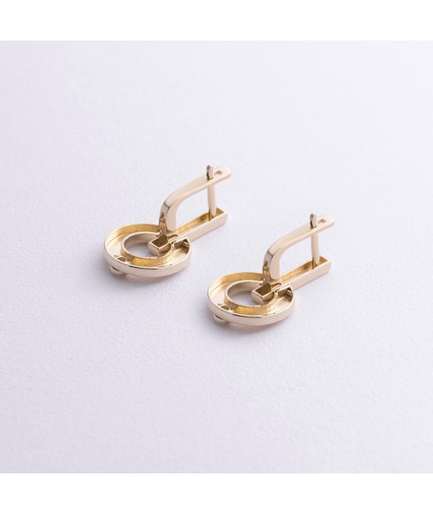 Earrings "Alison" with cubic zirconia (yellow gold) s08827 Onyx
