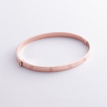 Rigid bracelet "Love" made of red gold b05177 Onyx