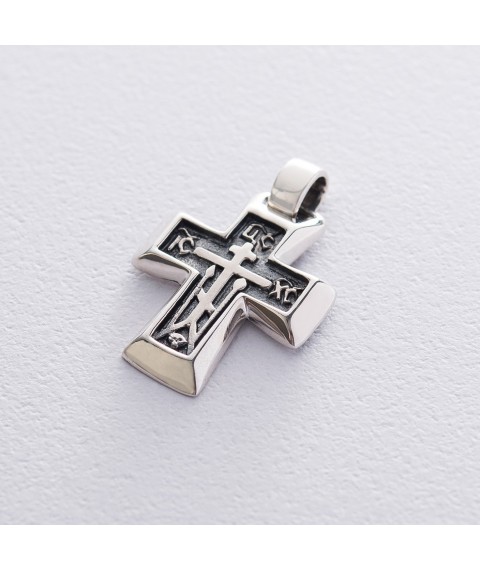 Серебряный крестик "Спаси и Сохрани" 131725 Онікс