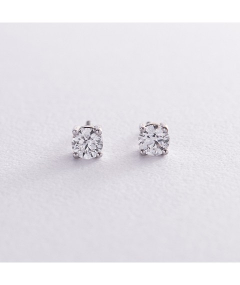 Gold earrings - studs with diamonds 331431121 Onyx