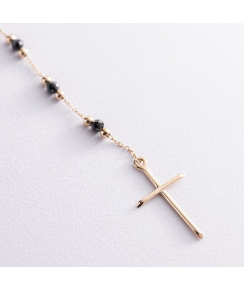 Gold necklace with a cross (cubic zirconia) coll01940 Onyx 45