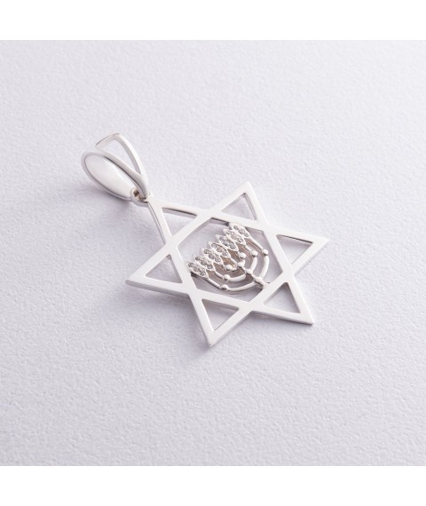 Silver pendant "Star of David" (cubic zirconia) 132862 Onyx
