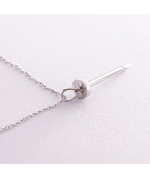 Necklace "Nail" in white gold count02327 Onix 46