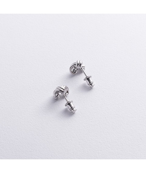 Silver earrings - studs "Plexus" 122753 Onyx