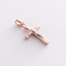Крест с распятием (красное золото) п03317 Онікс