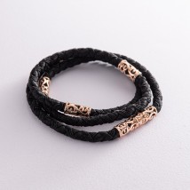 Jewelry silk cord with gold clasp l0015 Onix 60