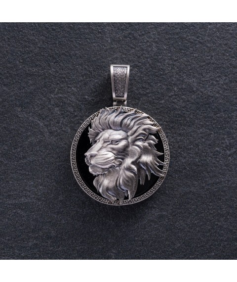 Silver pendant "Lion" (onyx) 1251 Onyx