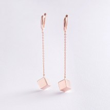 Gold earrings with cubes 470061 Onyx