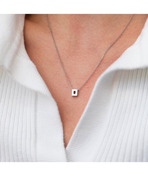 Silver necklace with the letter "O" 1105 O Onyx 45