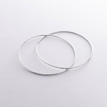 Серьги - кольца в белом золоте (7.3 см) с08598 Онікс