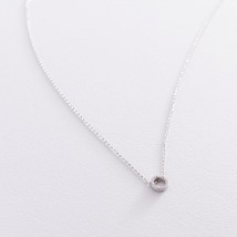 Gold necklace "Small circle" with diamonds 104-10028 Onyx 45