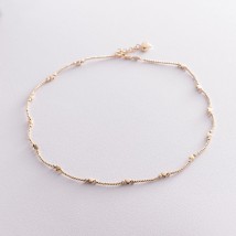 Золотое колье "Сердечки" кол01384 Онікс  45