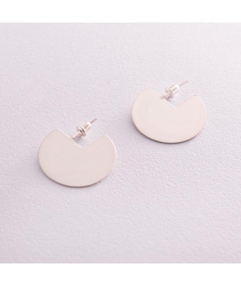 Silver earrings - studs "Laura" 123125 Onyx