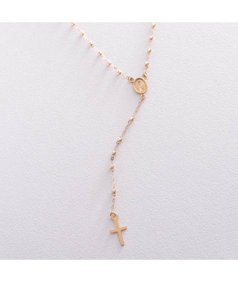 Gold necklace "Rosary" kol01152 Onix 45