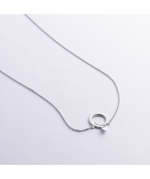 Silver necklace "Snake" 908-01392 Onyx 40