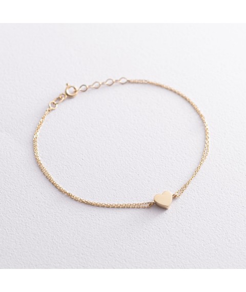 Bracelet "Heart" in yellow gold b04551 Onix 19