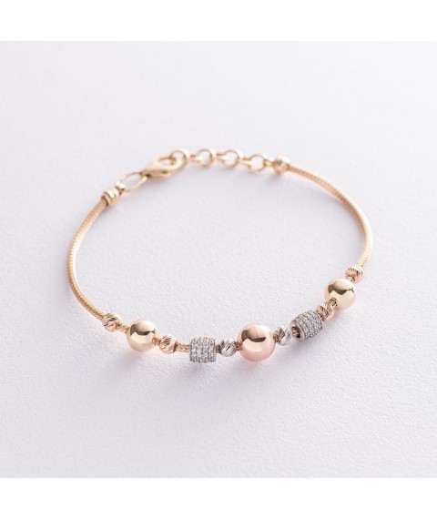 Gold bracelet with cubic zirconia b04369 Onix 19