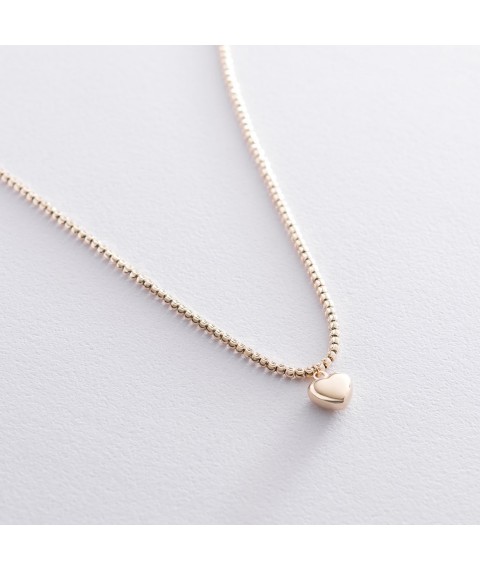 Gold necklace "Heart" kol01151 Onyx