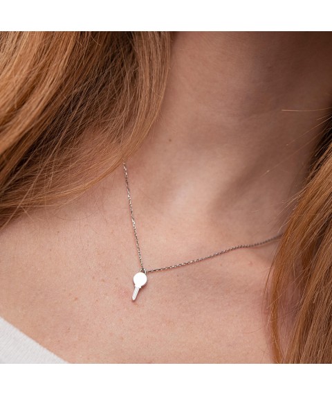 Necklace "Key" in white gold count02120 Onix 46