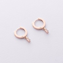 Серьги в красном золоте (фианиты) с09183 Онікс