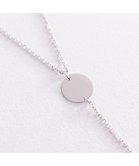Necklace "Coins" in white gold 860417В Onix 45