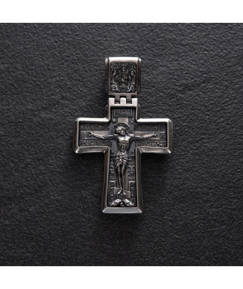 Orthodox cross made of silver 131924 Onyx