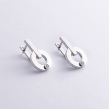 Earrings "Alison" with cubic zirconia (white gold) s08826 Onyx