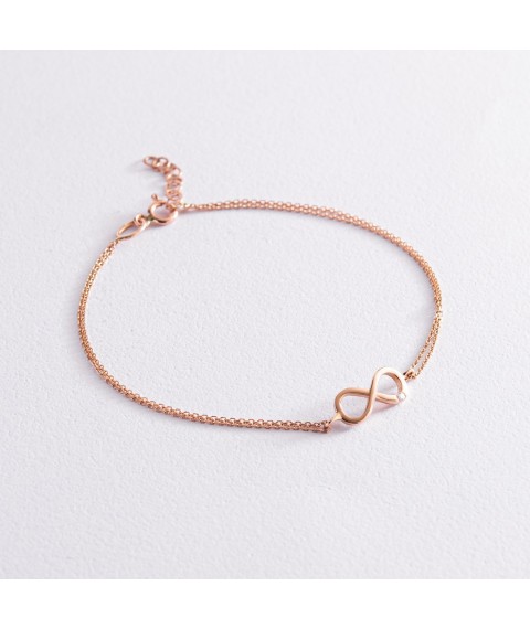 Gold bracelet "Infinity" with cubic zirconia b04859 Onix 18