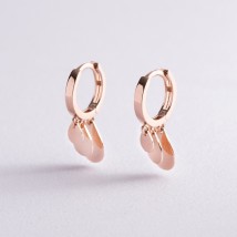 Gold earrings "Droplets" s07569 Onyx