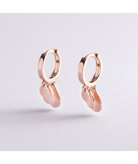Gold earrings "Droplets" s07569 Onyx
