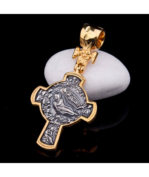 Orthodox cross "Crucifixion. Nativity of Christ" 131769 Onyx