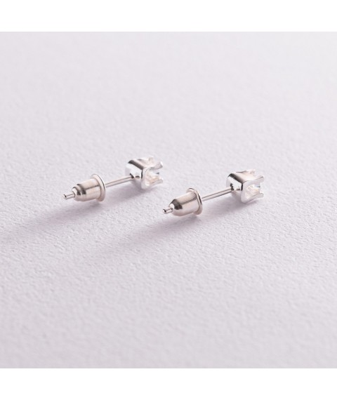 Earrings - studs made of silver (cubic zirconia) 121303 Onyx