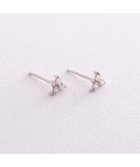 Gold earrings - studs with diamonds sb0417g Onyx