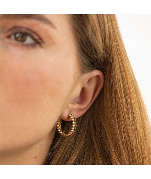 Earrings - rings in yellow gold s09059 Onyx