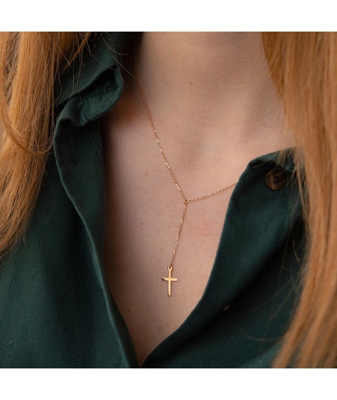Gold necklace - tie with a cross 860463 Onix 45