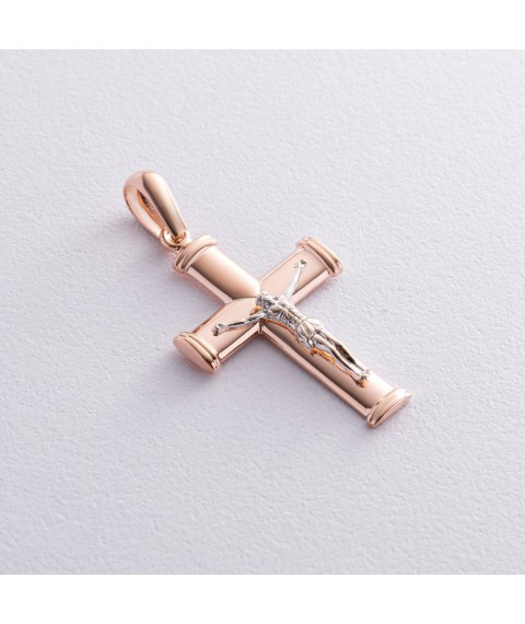 Golden cross "Crucifixion. Save and Preserve" p03597 Onyx