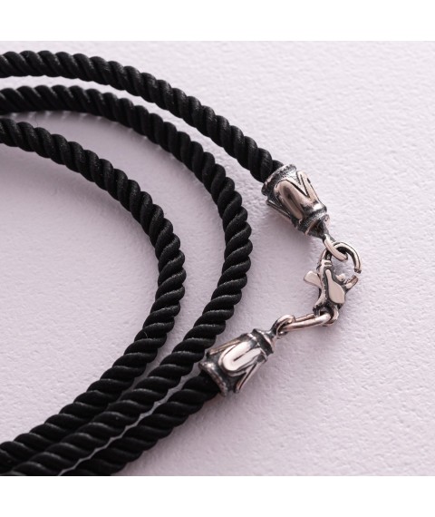 Silk cord with silver clasp (3mm) 18456 Onix 45