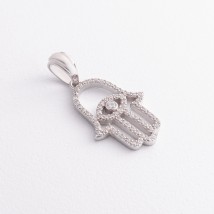 Срібний кулон "Хамса" з фіанітами 1185 Онікс